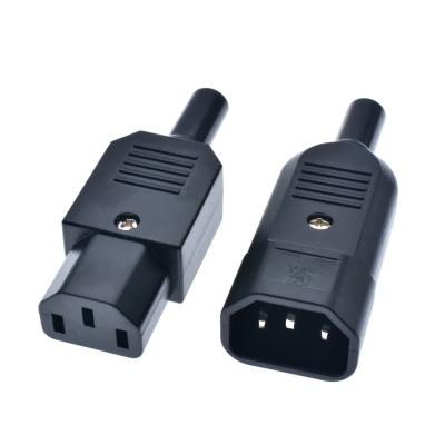 China IEC320 C14 C13 3pin Power Cord Plug Mount 16A 250V AC Plug 3 Male Residential/General Purpose AC Inlet Female Connector for sale