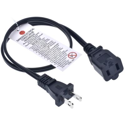 China Industrial Equipment 2 Pin Power Cord American Standard NEMA 1-15P To NEMA 1-15R for sale