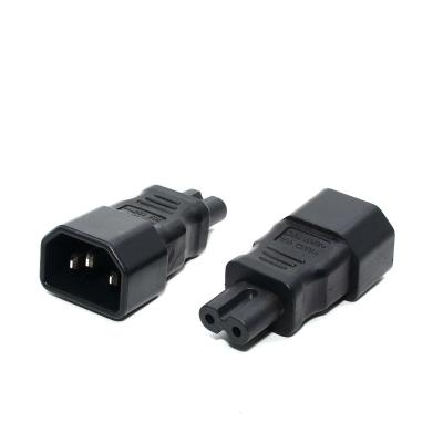 China Industrial IEC 320 C14 to C7 AC Adapter, 10A 125V 2Pole IEC 3Pole Male to Female Figure 8 Power Adapter, IEC C7 to C14 AC Converter Polarize for sale