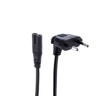 China Home Appliance VDE Certification European 2 Pin CEE 7/16 To IEC320 C7 Angled Figure 8 AC Extension 2 Pin Power Cord Plug Cable for sale