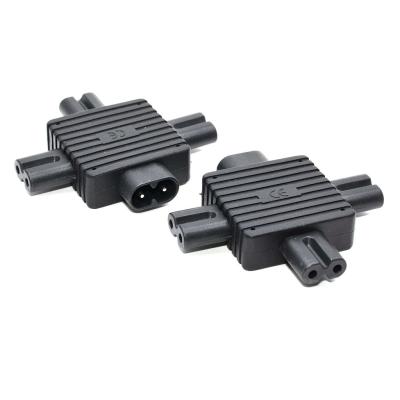 China PDU IEC 320 IEC IEC320 Figure 8 Male C8 To Female Socket 3X C7 Splitter Power Adapter Connector For 1 In 3 Power Supply for sale