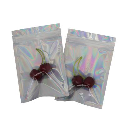 China Custom Plastic Edible Zipock Logo Foil Mylar Food Packaging Hologram Moisture Proof Bags Resealable Smell Proof Small for sale