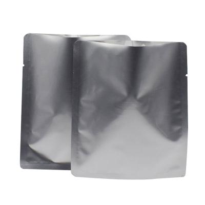 China Laminated Silver Material Bag Food Grade Vacuum Heat Sealable Foil Bag Mylar Open Top Foil Packing Pouches Bulk Food Storage Bags for sale