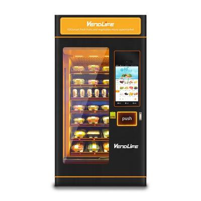 China Vendlife 2021 New Style Simple-cabinet Shopping Mall Hotel Metro Station Commercial Vending Machine For Salad Vegetable And Fruit for sale