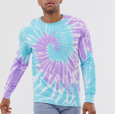 China Hot Selling High Quality Custom Light Weight Hoodie Men's Anti-Wrinkle Cotton Tie Dye Sweatshirt 100% Dye Sweatshirt for sale