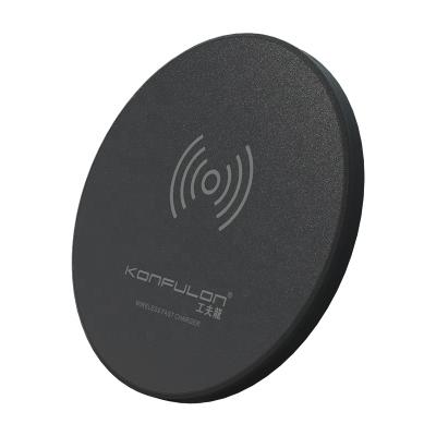 China Mobile Phone Konfulon Smart 10W Wireless Charging Pad with LED Light Fast Wireless Charger for Smartphones for sale