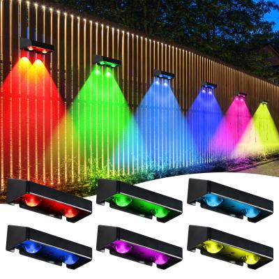 China Decoración exterior Alimentada con LED exterior Jardín Iluminación solar de pared Interacción a prueba de agua RGB Pared caliente Valla montada en venta