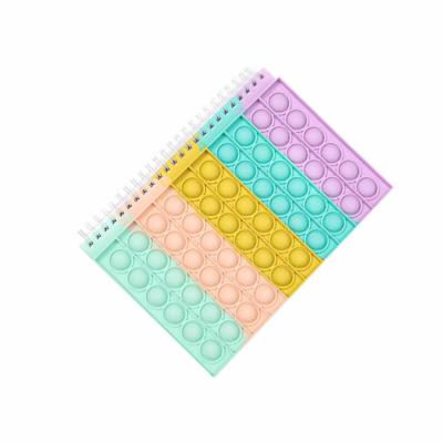 China Soft Cover Silicone Noise Pushing Bubble Popit Notebook Relieve Spiral Finger Softcover A5 Memo Pad Pushing Person Notebooks Pushing Toys for sale