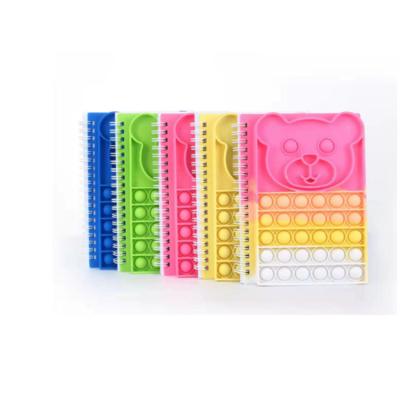 China Soft Cover Silicone Noise Pushing Bubble Popit Notebook Relieve Spiral Finger Softcover A5 Memo Pad Pushing Person Notebooks Pushing Toys for sale