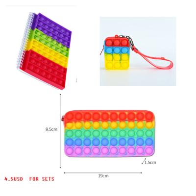 China Soft Cover Silicone Noise Pushing Bubble Popit Notebook Relieve Spiral Finger Softcover A5 Memo Pad Pushing Person Notebooks Pushing Toys for sale