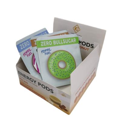 China Custom Printed White Paper Box Recycled Materials Energy Bar Snacks Protein Bar Packaging Display Paper Box 350g Cardboars For Snacks Display for sale