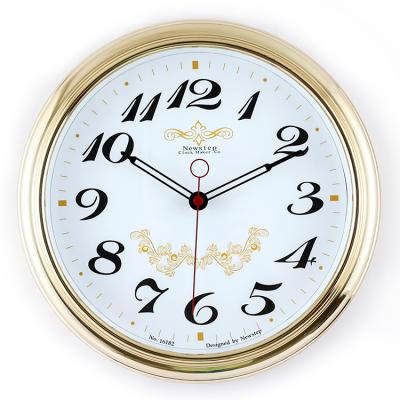 China GIVE INSTRUCTIONS 12 inch 10.5 thick plate size gold luster wall view fine metal wall clock quartz decor for sale