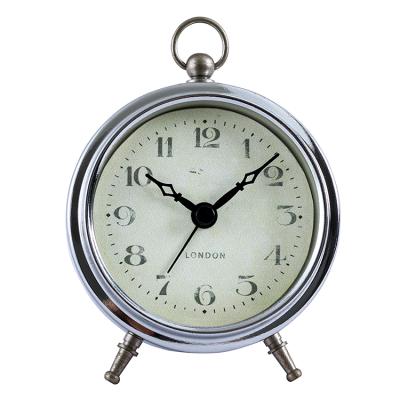 China Creative Near Antique Style Table Clock Metal Alarm Clock Desk And Table Clock For Study Room for sale