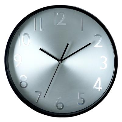 China CREATIVE Wall Clock Home Decor Round Plastic Frame Clock Dial Aluminum Quartz Wall Clock For Home for sale