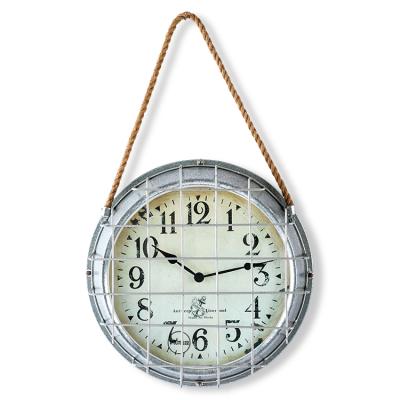 China LUMINOVA Hanging Metal Galvanize Wall Clock Garden Clock in Outdoor and Indoor Quartz Wall Clock OEM ODM for sale