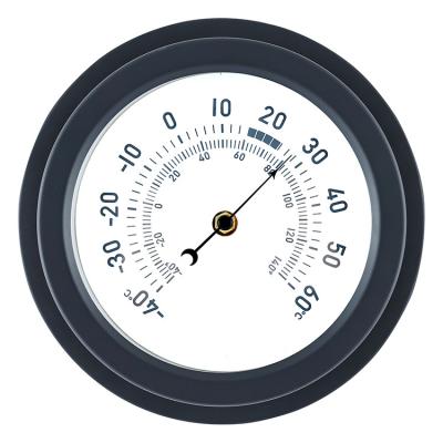 China Metal Outdoor Thermometer Quartz Thermometer Clock Outdoor Wall Clock With Thermometer for sale