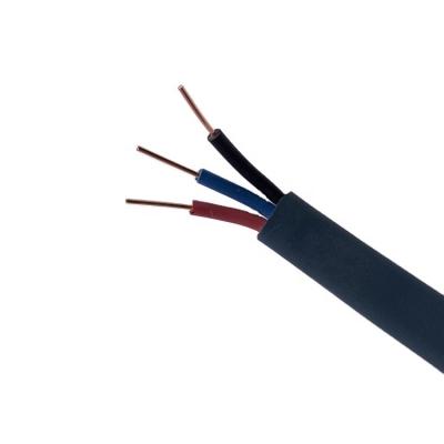 China Solid 3/1.5mm Solid 3/1.5mm Insulating Copper Wire 3 Colors Copper Wire 3 Core 3 Colors Underground Hard Copper Wire PVC Sheath Flat Underground Electrical Cable for sale