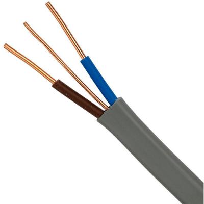 China 2021hot sell 3core 2 5mm 4mm underground single wire 6mm gray flat sheath cable price for sale