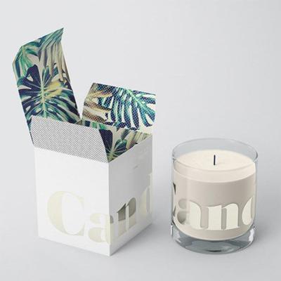 China High quality disposable luxury wholesale candle jar package printing silver foil logo brand paper boxes for sale