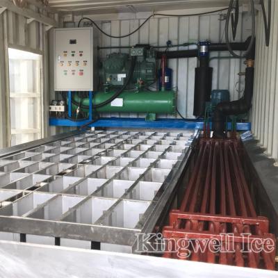 China Hot Selling Hotels Kingwell Containerized Block Ice Machine Ice Block Making Machine Container 1ton To 20 Ton for sale