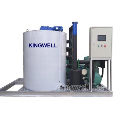 China Hotels Kingwell Saltwater Flake Ice Machine 500kgs 1ton 5ton 10ton 20Tons Flake Ice For Fish/Meat/Chicken for sale