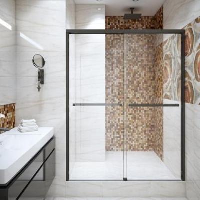 China SeaWin Gold Shower Glass Slide Doors Smoothly Retractable Shower Door Plate Glass Screen Door For Sale for sale