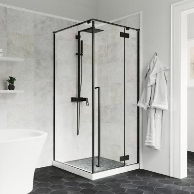 China Modern Manufacture Custom Black Framed Rectangular 2 Sided Clear Glass Shower Enclosure Enclosures for sale