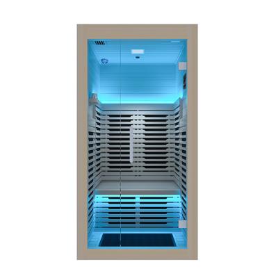 China Traditional Outdoor Far Infrared Wooden Computer Control Panel Spa Cabin Steam Sauna Room for sale