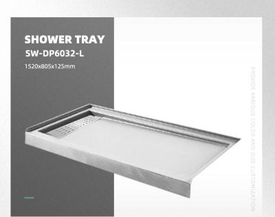 China Custom Modern Bathroom Custom Black White Color Corner Clean Shower Tray With Drainer Cover for sale