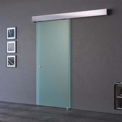 China Bathroom Windproof Shower Garage Rolling Glass Barn Doors With Hardware Kits for sale