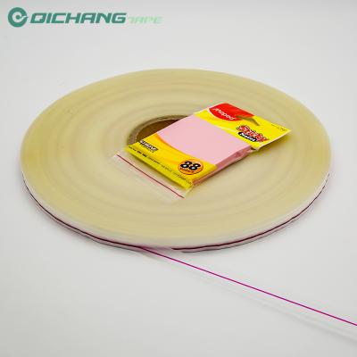 China Waterproof Red Line Resealable HDPE Bag Sealing Tape For Bread Bags for sale