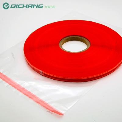 China HDPE Film Heat Resistant Double Sided Removable PP Bag Lip Plastic Sealing Tape Resealable Sealing Tape for sale