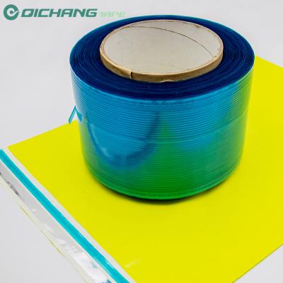 China Bobbin Roll 5000M Blue Waterproof Acrylic Jiangsu Double Sided Sealing Tape Waterproof PET Film Bag Double Sided Sealing Plastic Messenger Bags for sale