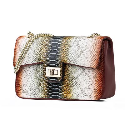 China 2019 hot new fashion messnger bag snake leather sling bag shoulder bag for sale