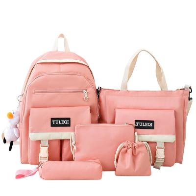 China 2021 summer waterproof girl backpack compound bag with tote bag coin bag for sale