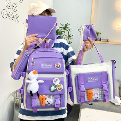 China 2021 summer composite bag of waterproof girl backpack with tote bag for sale