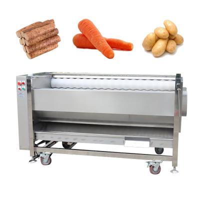 China Brand New Restaurant Brush Washing Machine Yam Root Vegetable Brush Peeling Equipment Potato Peeling Cleaning Machine for sale