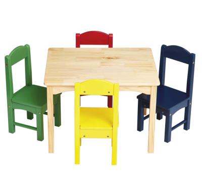 China Various modern promotional goods using kids painting kids table and wooden chair set for sale