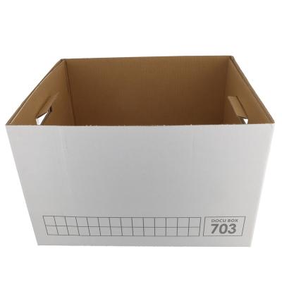 China Hot Selling White File Storage Recycled Materials 2022 Moving Office Desktop Storage Box for sale