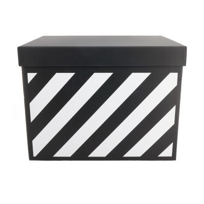 China Recycled Materials Wholesale Large Capacity Black Fashionable Hard Crate Scratch Resistant Folding Storage Box for sale