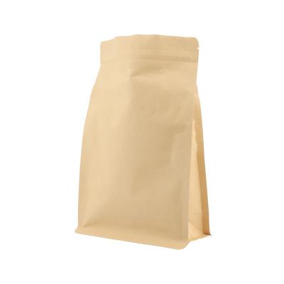 China Recycled Materials Best Selling High Quality Leak Proof Reusable Kraft Paper Food Bag With Side Seal for sale