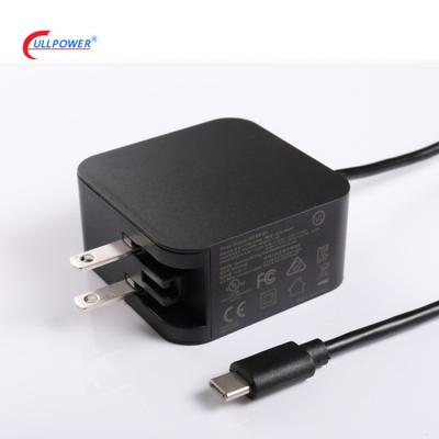 China Mobile Phone UL FCC CE EAC PSE NOM BSMI kc Certificates 45W USB-C PD Power Adapter with Type C Cable for sale