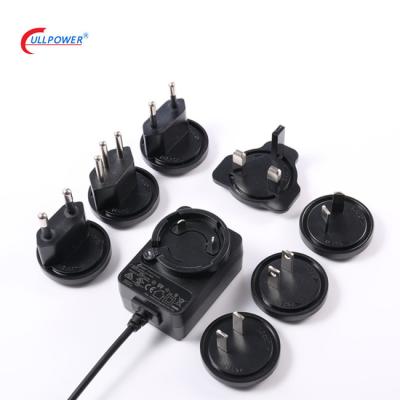 China Monitor UL CE GS kc PSE Certificates 5V 3A Interchangeable Plug AC DC Power Wall Mounted Adapter for sale