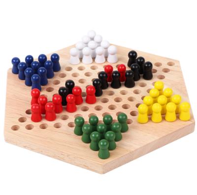 China Hexagon Controller Game Color Family Classic Board Game Set Board Wooden Educational Classic Chinese Chess Playing.and Controller Storage for sale