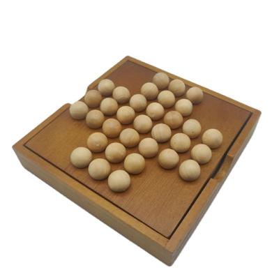 China 1 Cognitive Ability Peg Solitaire Diamond Ming Chess Simple Board Game Wooden Chess Toys Old Europe Plywood+pine Color Box for sale