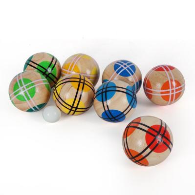 China Family Bocce Games Toy Bocce Balls Set Outdoor Sports For Sports Wooden Toy Outdoor Playing Multicolor Backyard Hot Sale Dia 7.2cm for sale