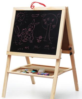 China Eductional Preschool Toys Small Wooden Magnetic Folding Drawing Board Kids Easel With High Quality Toys Kids Educational Blackboard for sale