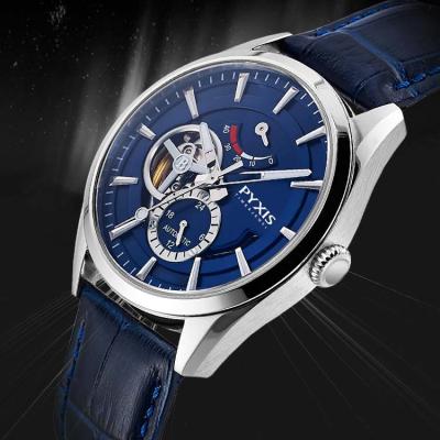 China OEM ODM Leather Strap Waterproof Power Reserve Heartbeat 24 Hours Stainless Steel Automatic Movement Watches for sale