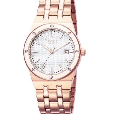 China Day/Date Design Rose Gold Watch Stainless Steel Quartz Watches For Ladies for sale