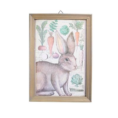 China Europe and America American Living Room Easter Painting Vintage Rabbit Decorative Wall Painting Sofa Background Wall Hanging Painting European Style for sale